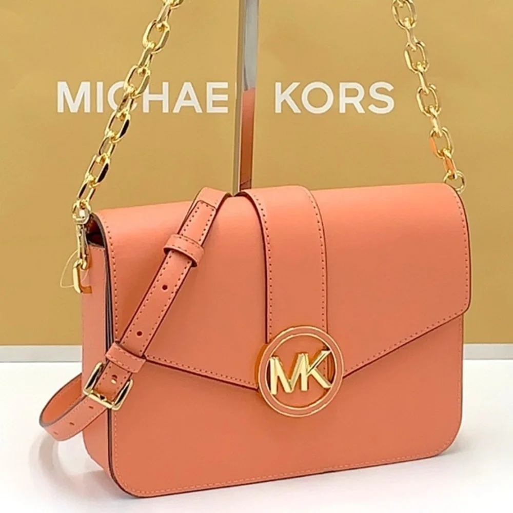 MICHAEL KORS CARMEN MEDIUM CONVERTIBLE SHOULDER BAG SHERBERT COLOR